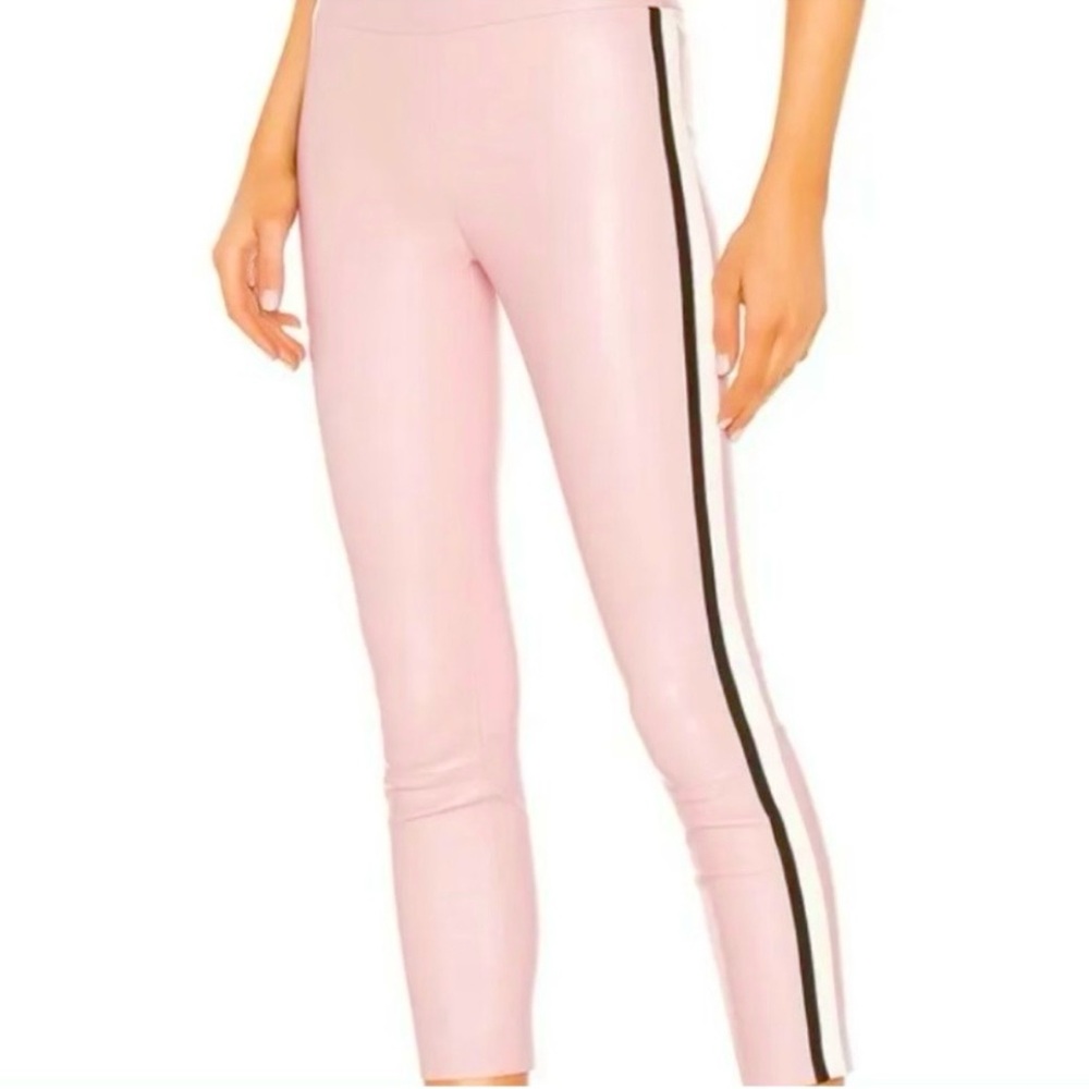 SPRWMN Pink leather leggings pants size L